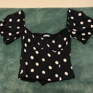 Reformation Polka Dot Cropped Top